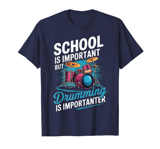 Drummer Drumming Drumset Drum Funny Graphic Saying Kids Boys T-Shirt