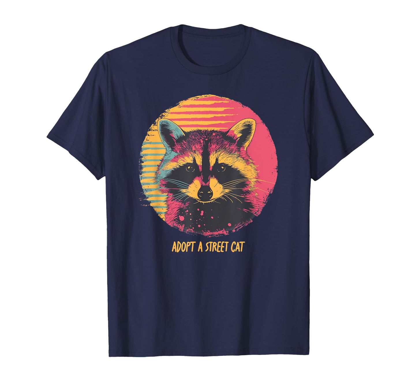 Adopt a Street Cat Raccoon Vintage Trash Panda Funny Graphic T-Shirt