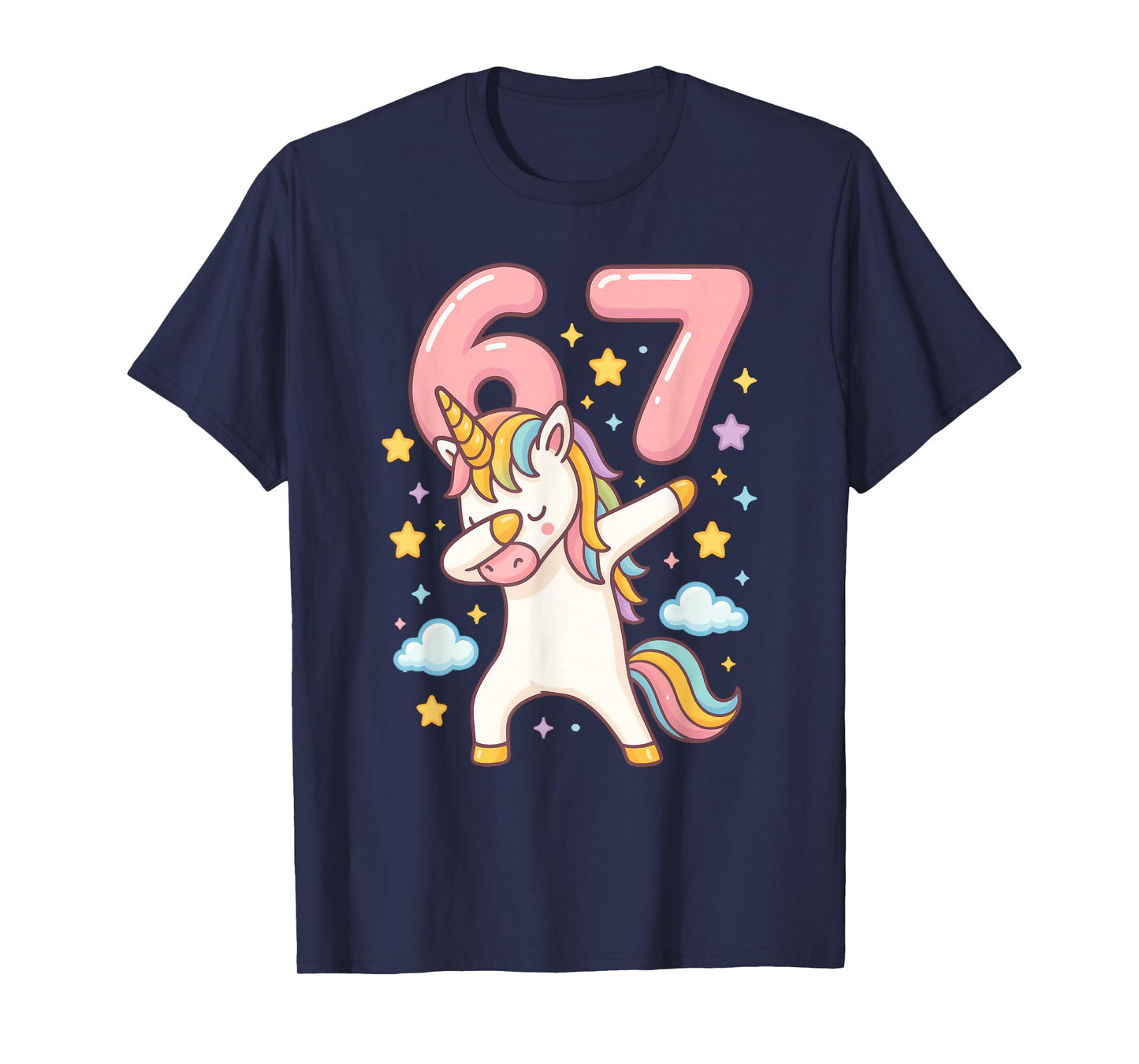 Unicorn 67 Meme Six Seven Funny Dabbing T-Shirt
