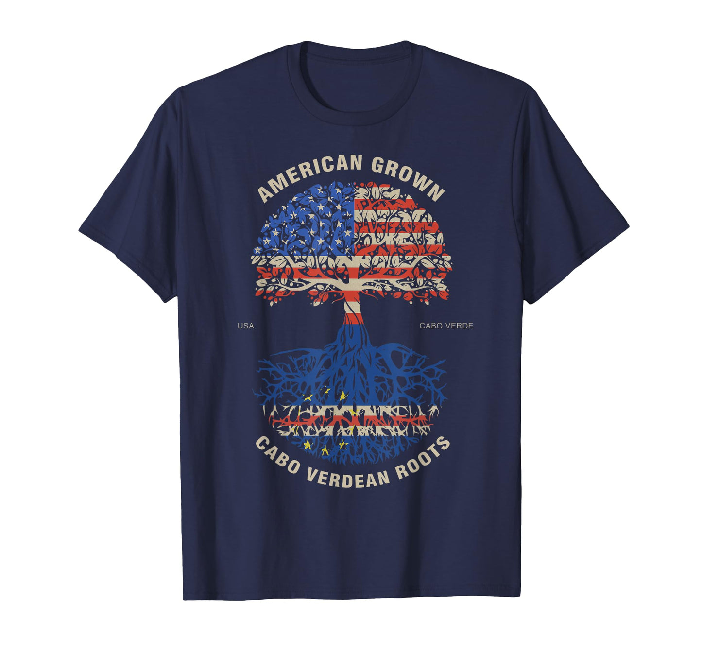 American Grown Cabo Verdean Roots Cape Verde Flag T-Shirt
