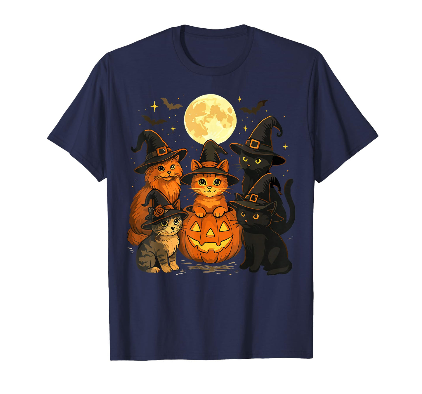 Halloween Cats Pumpkin Funny Cat T-Shirt