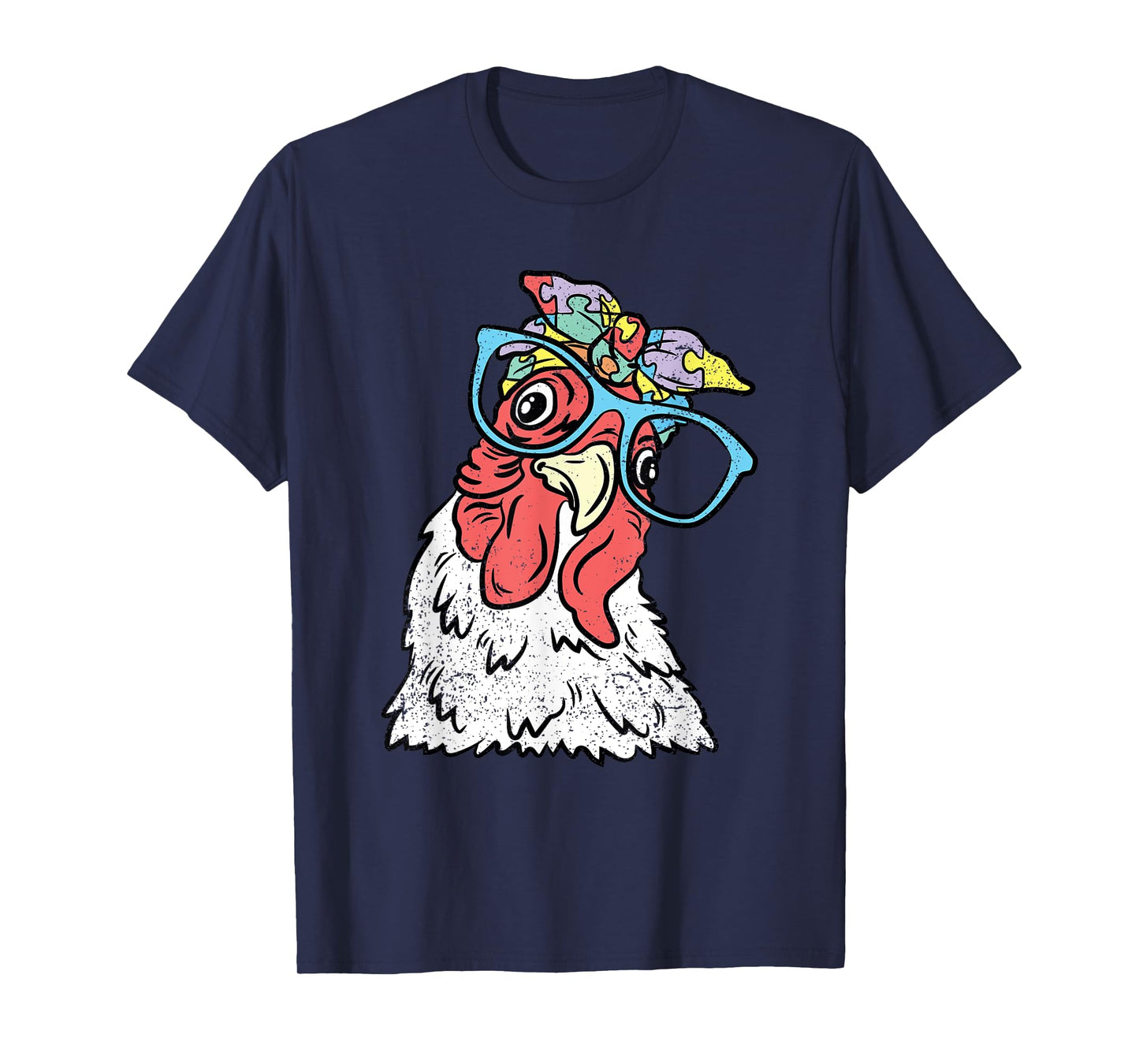 Chicken Puzzle Piece Autism Awareness Autistic Warrior T-Shirt