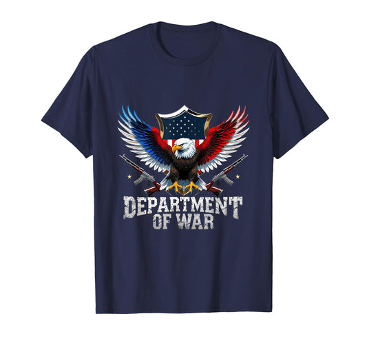 Department of War Military Patriotic Eagle US Flag Veteran T-Shirt