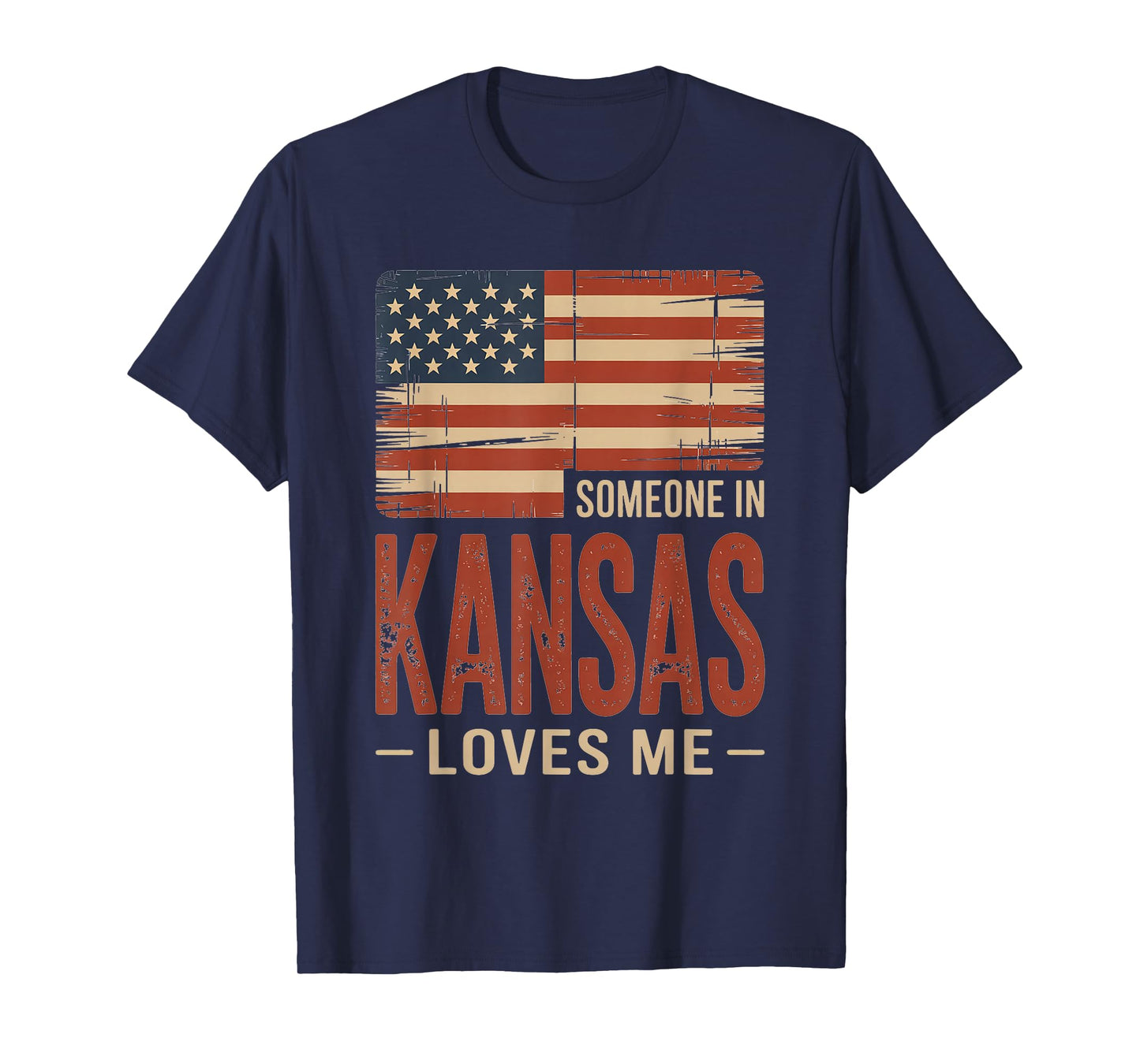 Someone in Kansas Loves Me US Flag T-Shirt