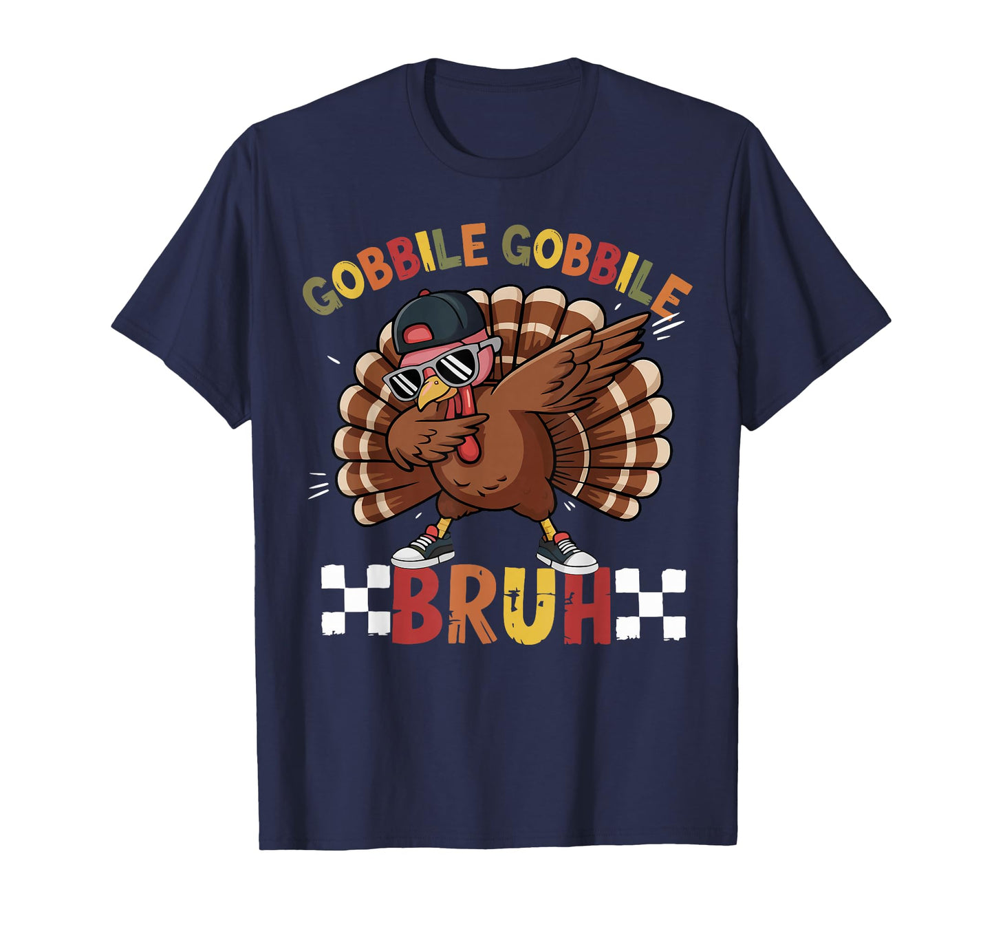 Gobble Gobble Bruh Funny Thanksgiving Turkey Dab Boys Kids T-Shirt
