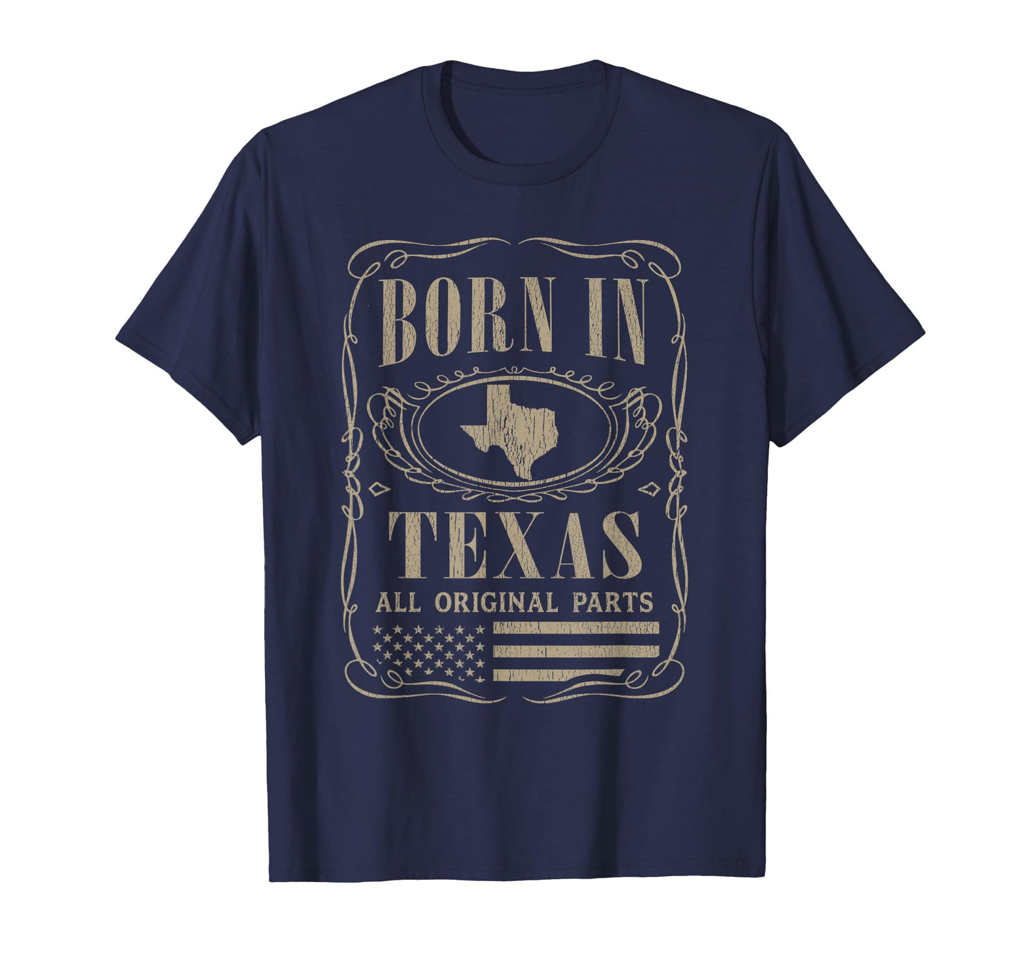 Vintage Classic America Land Map US States Born Texas T-Shirt