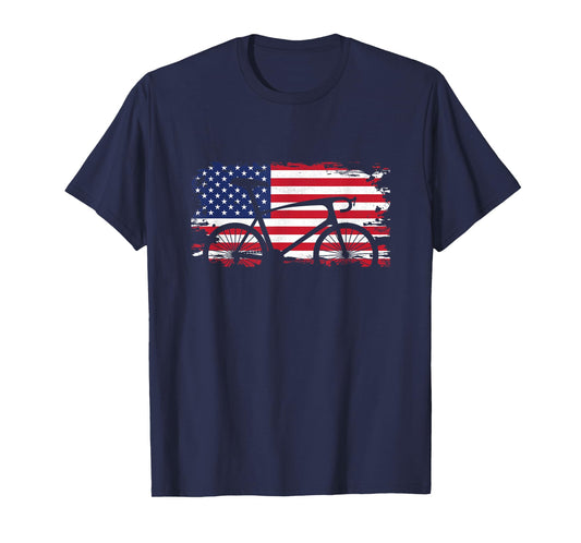 American Flag Road Biking Cycling Apparel - Bicycle Cycling T-Shirt