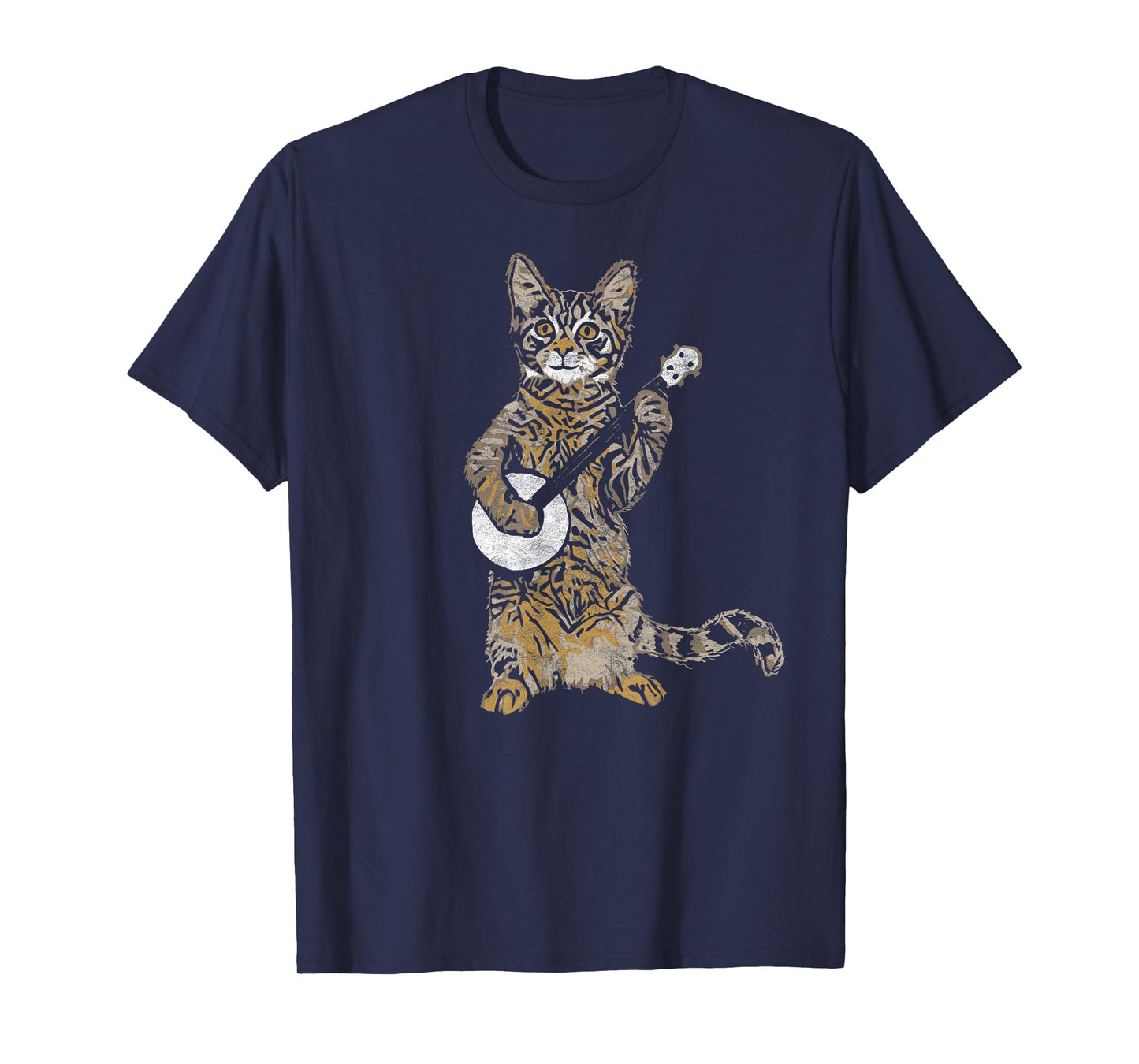 Banjo Cat - Funny Retro Style Bluegrass & Tabby Cat Lover T-Shirt