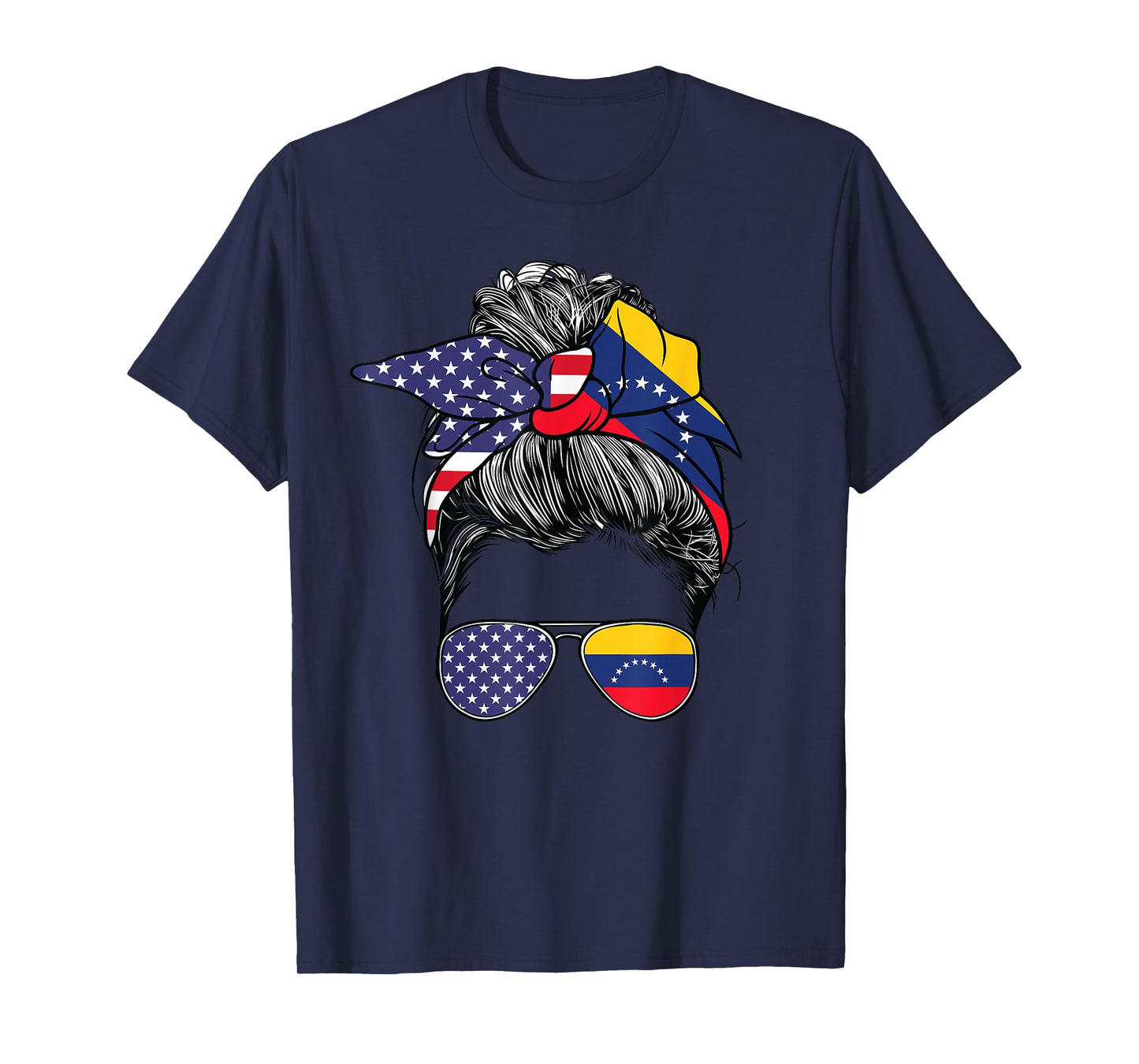 Venezuelan Women Girl USA Heritage American Venezuela Flag T-Shirt