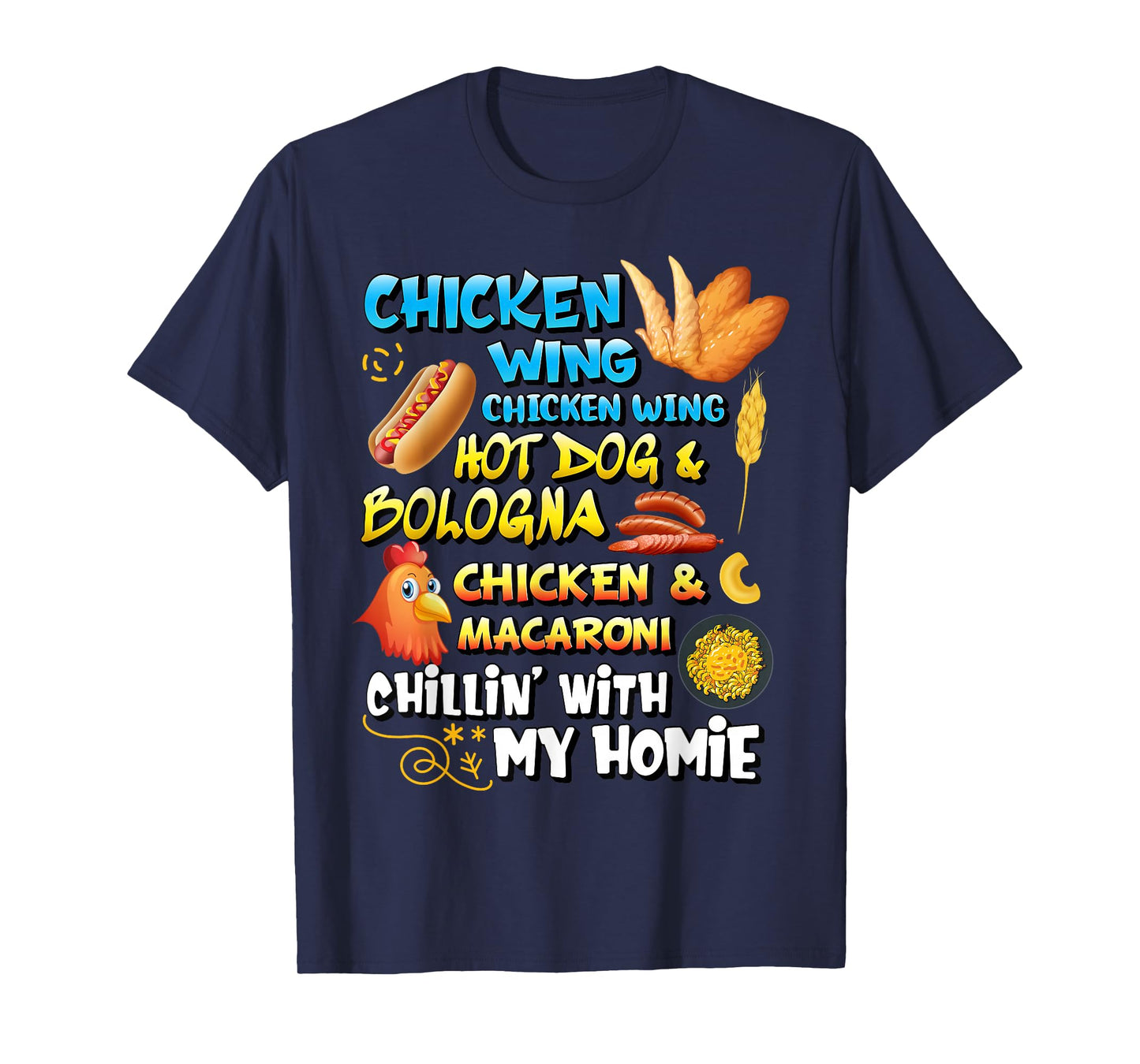 Chicken Wing Chicken Wing Hot Dog and Bologna Shirt Toddlers T-Shirt