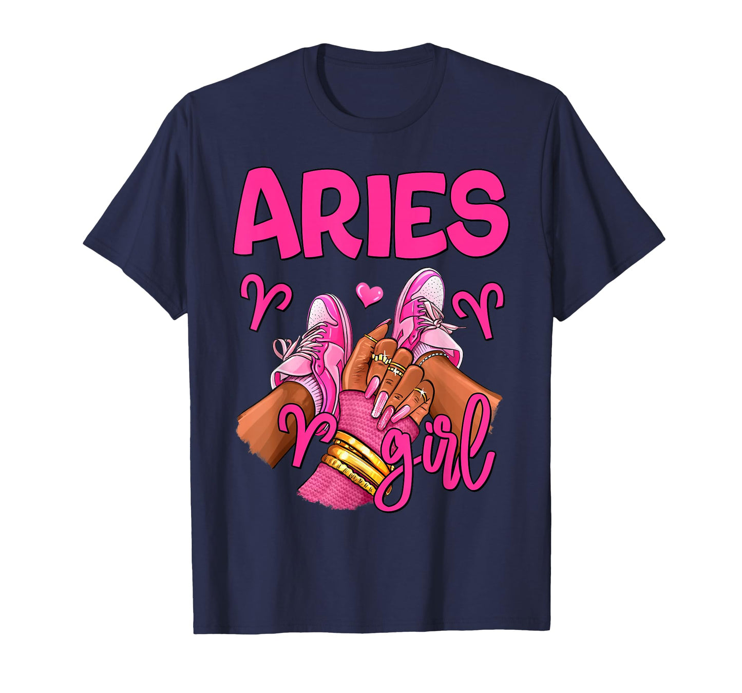 Aries Girl Birthday Queen Women Sneakers Zodiac Sign T-Shirt