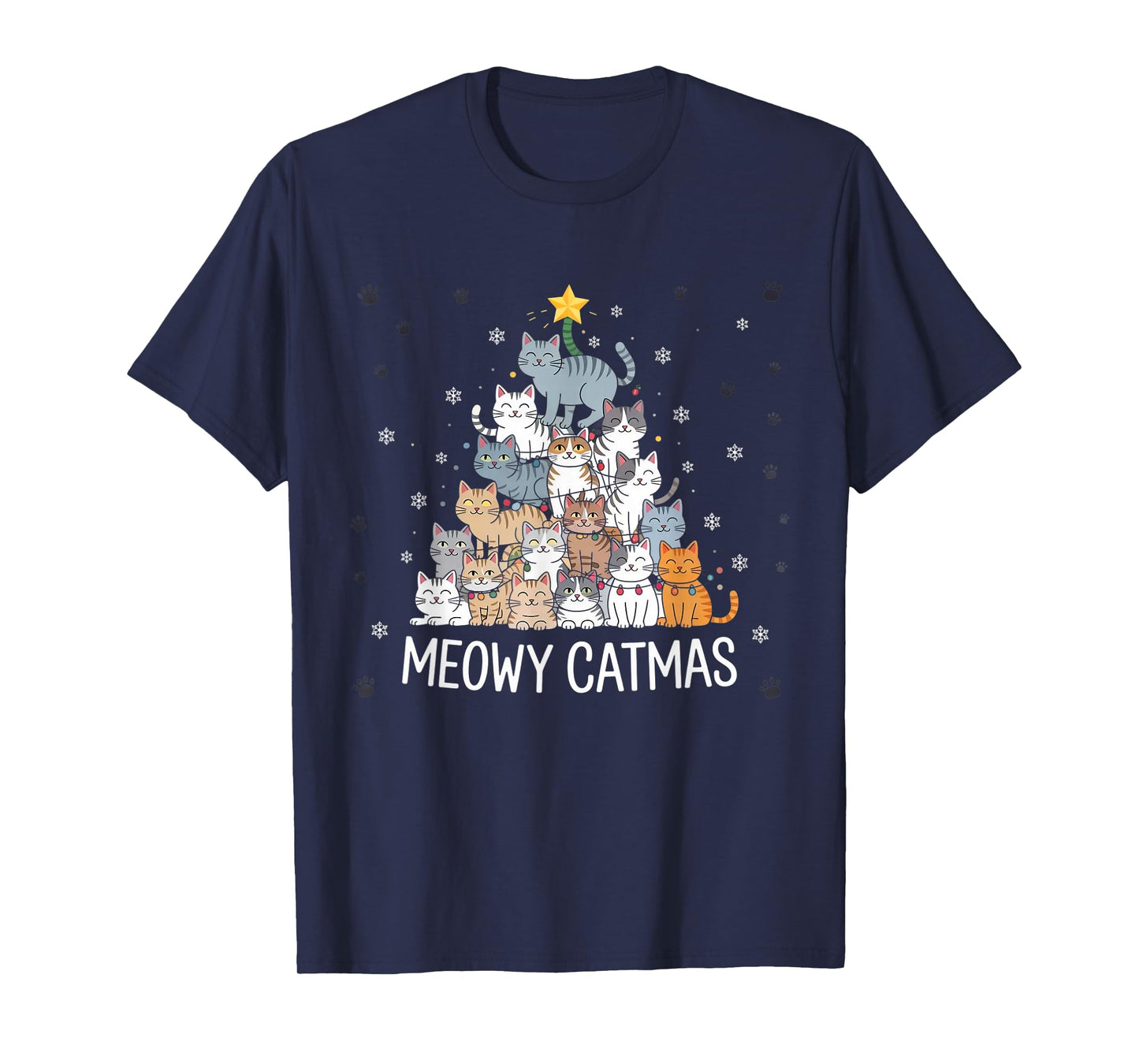 Cute Cat Meowy Catmas Santa Christmas Tree Xmas Holiday T-Shirt