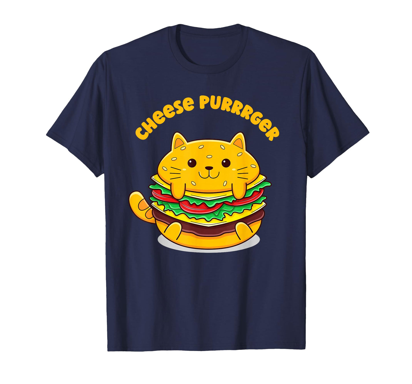 Funny Burger Cat Cheese Purrrger Food Lover T-Shirt