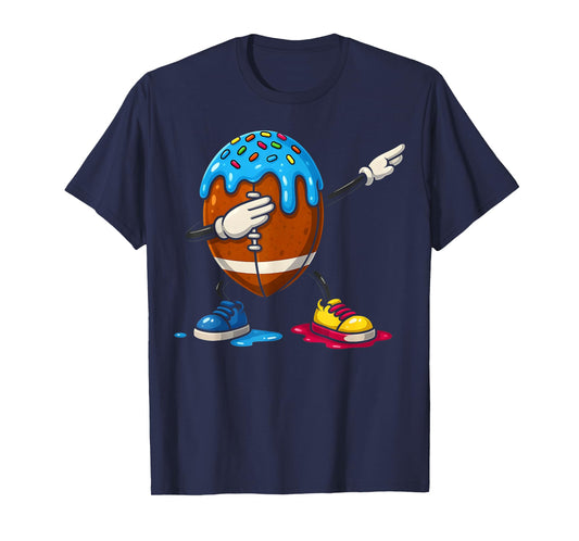 Dabbing American Football Ice Cream Drip Boys Football Lover T-Shirt
