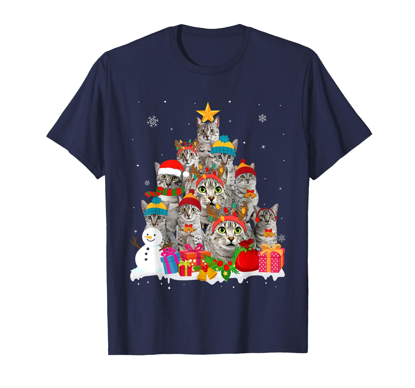 Funny Egyptian Mau Christmas Tree Pet Cat Lover Gift T-Shirt