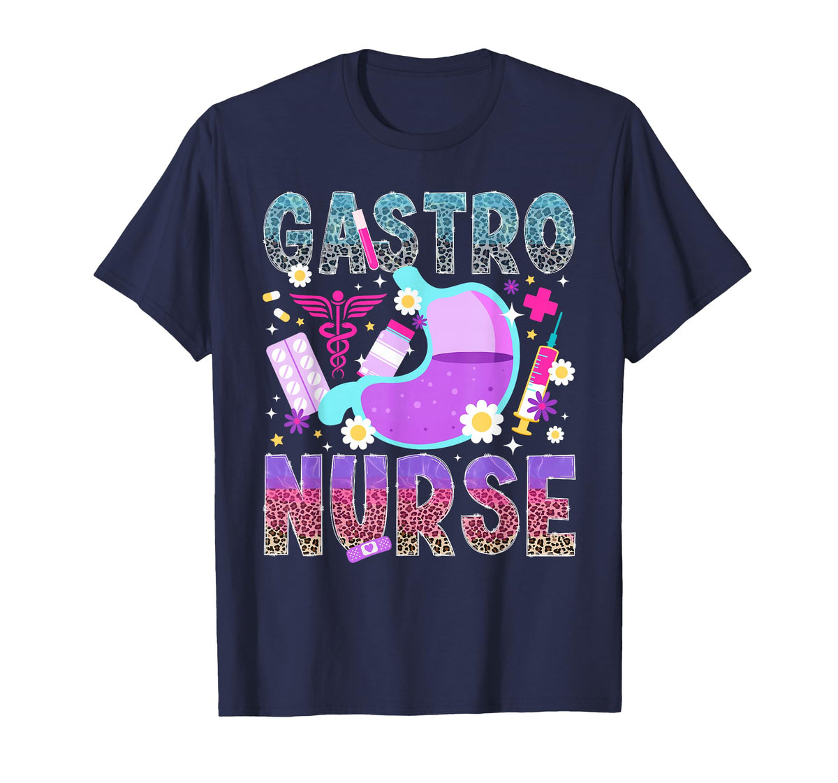 Gastro Nurse Leopard GI Nurse Gastroenterology Nurse T-Shirt