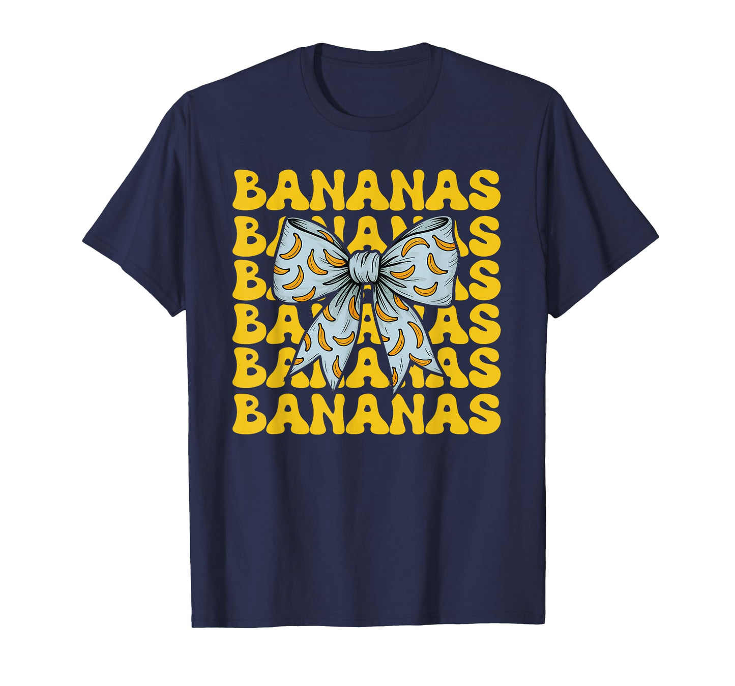 Retro Bananas Last Name Coquette Bow Women Girls Kids T-Shirt