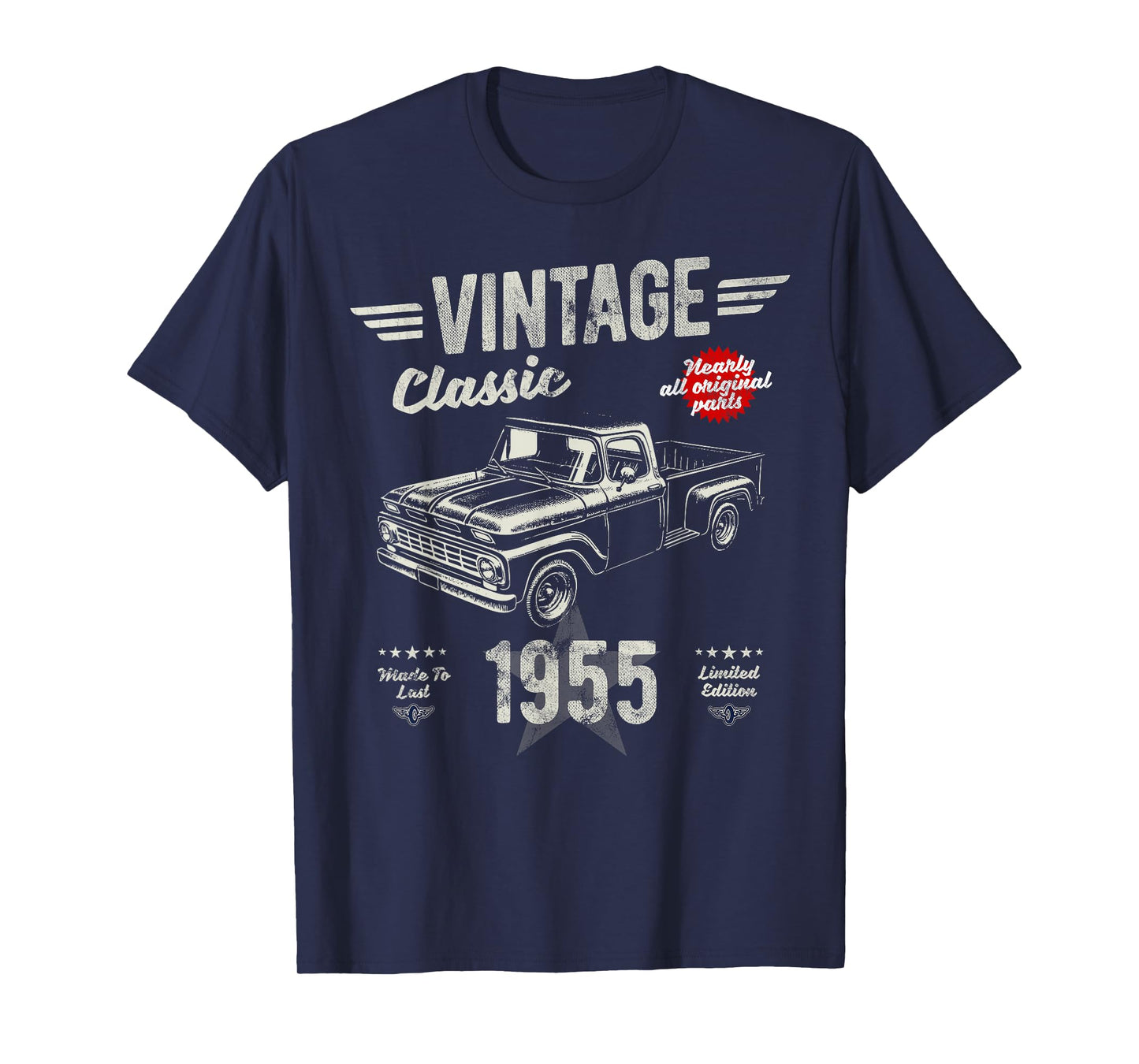 70th Birthday Born 1955 Vintage Funny Retro Pickup Truck T-Shirt
