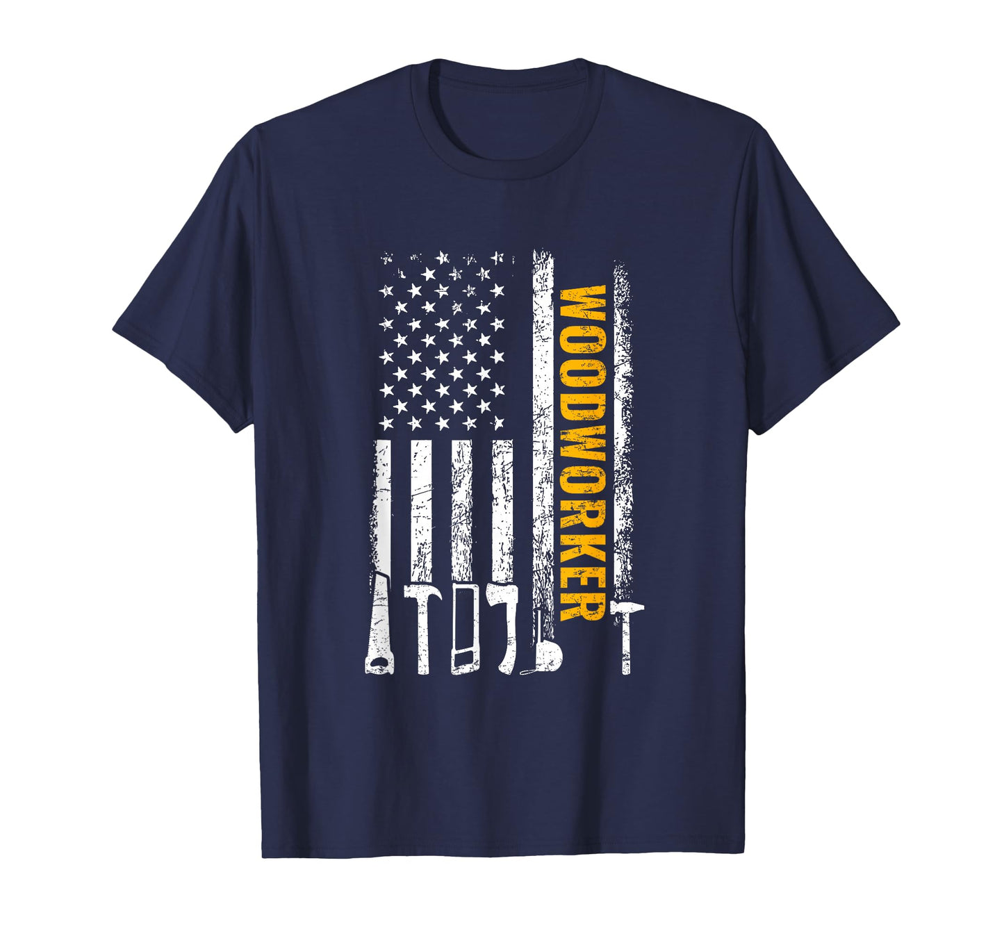 American Flag Woodworker Carpenter Funny Woodworking T-Shirt