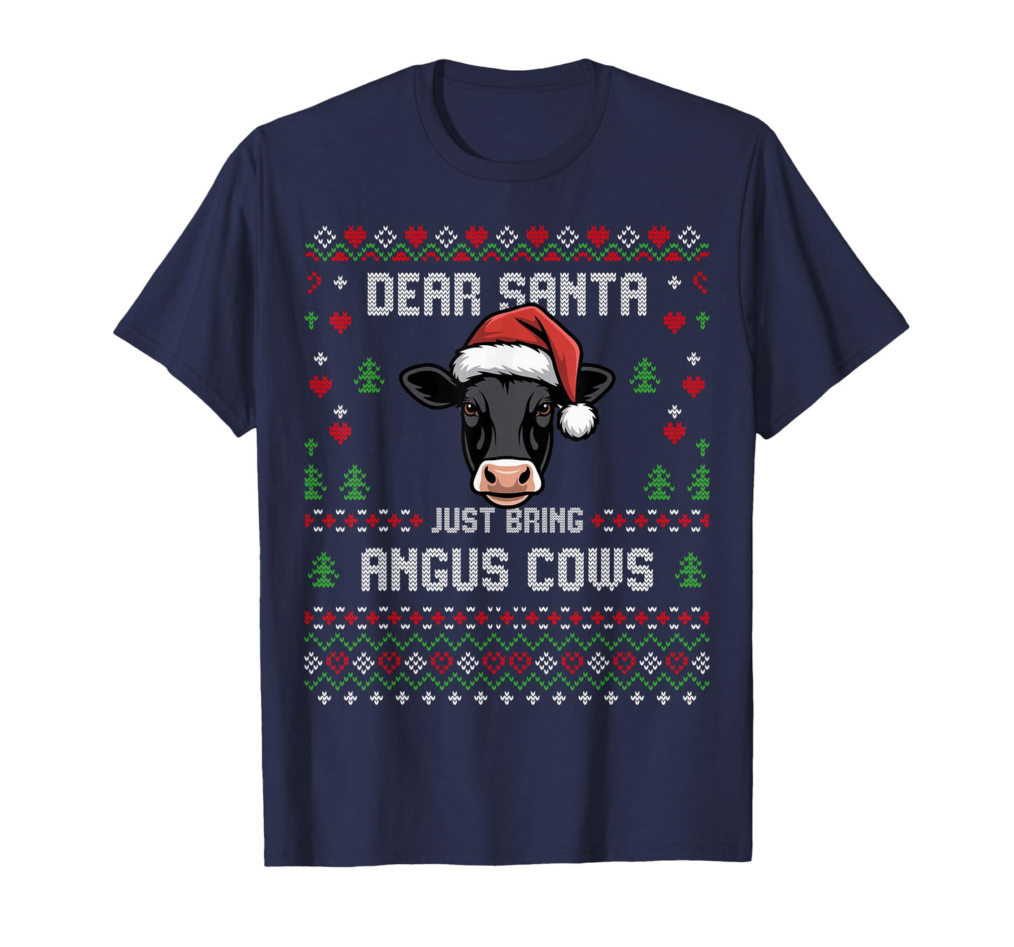 Angus Cows Christmas Beef Cattle Ugly Xmas Sweater Rancher T-Shirt