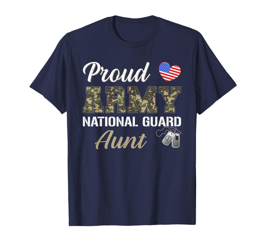Retro Proud Army National Guard Aunt Military Pride Costume T-Shirt
