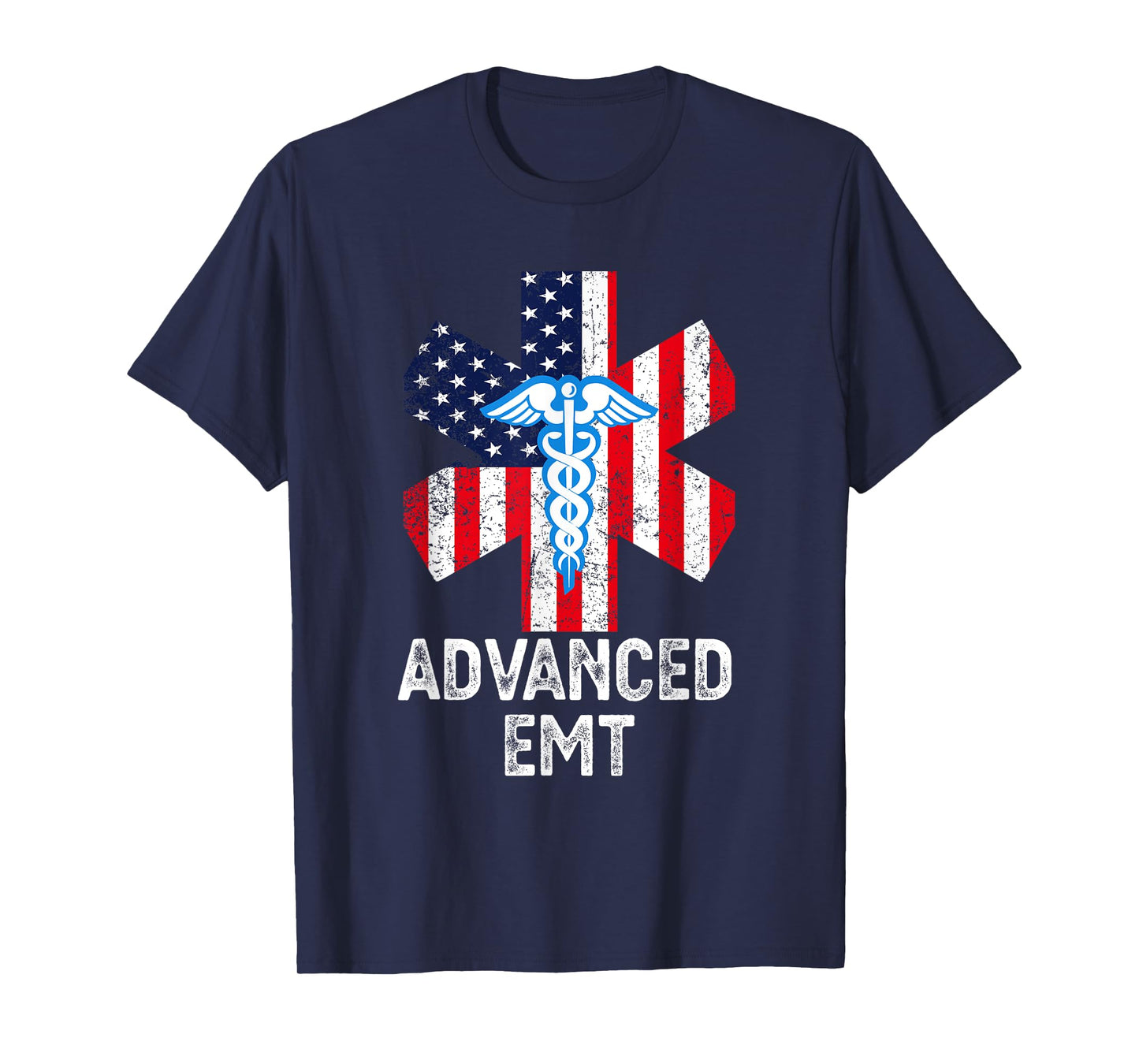 American Flag USA Advanced EMT AEMT Medical Technician Women Men T-Shirt
