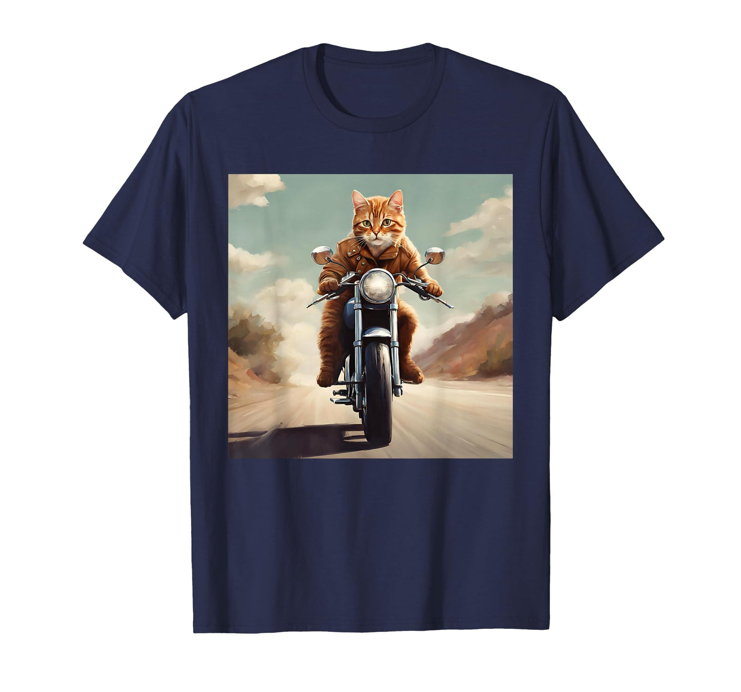 Vintage Cat Motorcycle - Cat Drives Cool Motorcycle Men Women Girls Kids T-Shirt