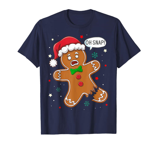 Christmas Gingerbread Man Oh Snap Funny T-Shirt