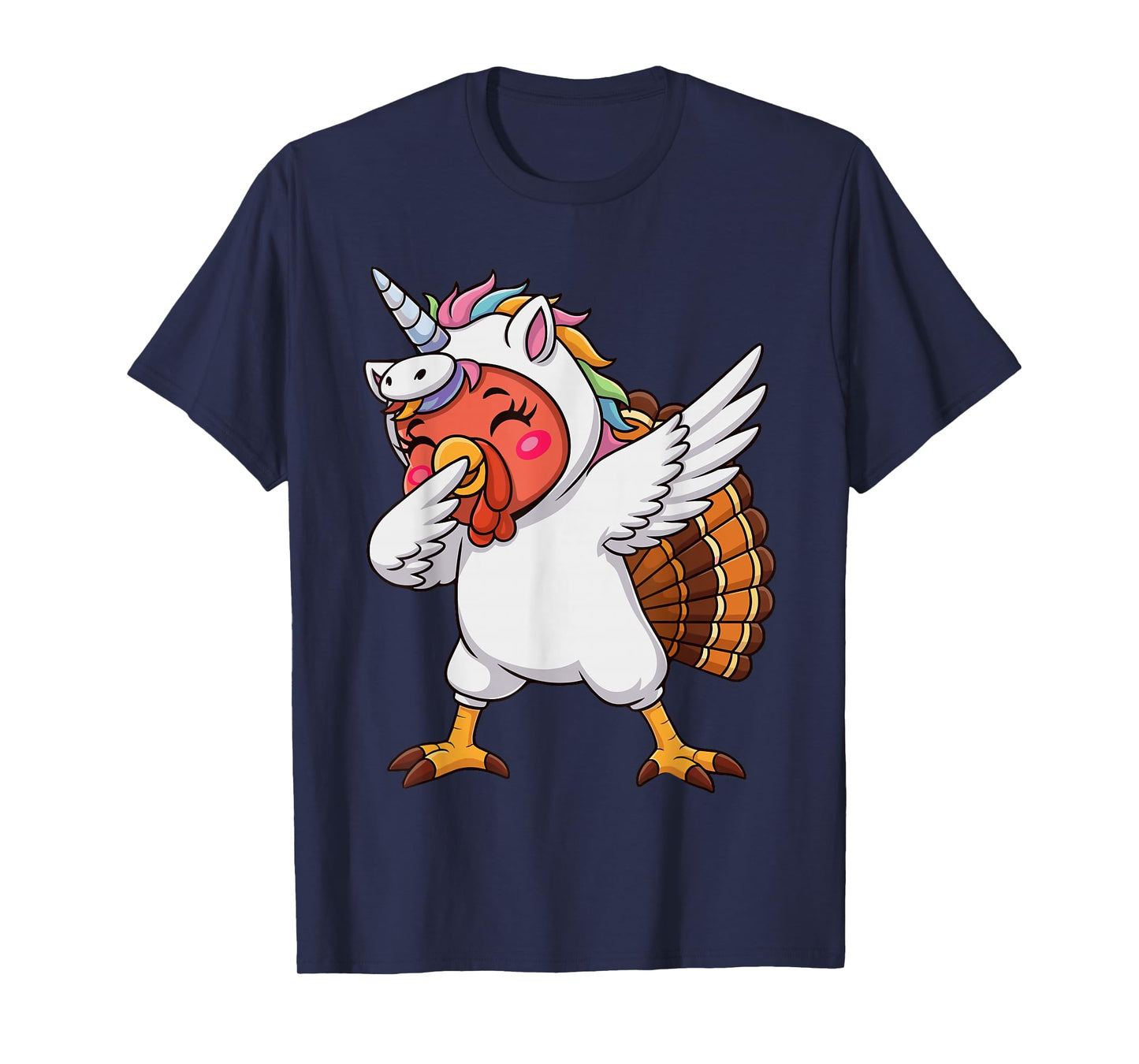 Funny Dabbing Turkey in Disguise Unicorn Thanksgiving Girls T-Shirt