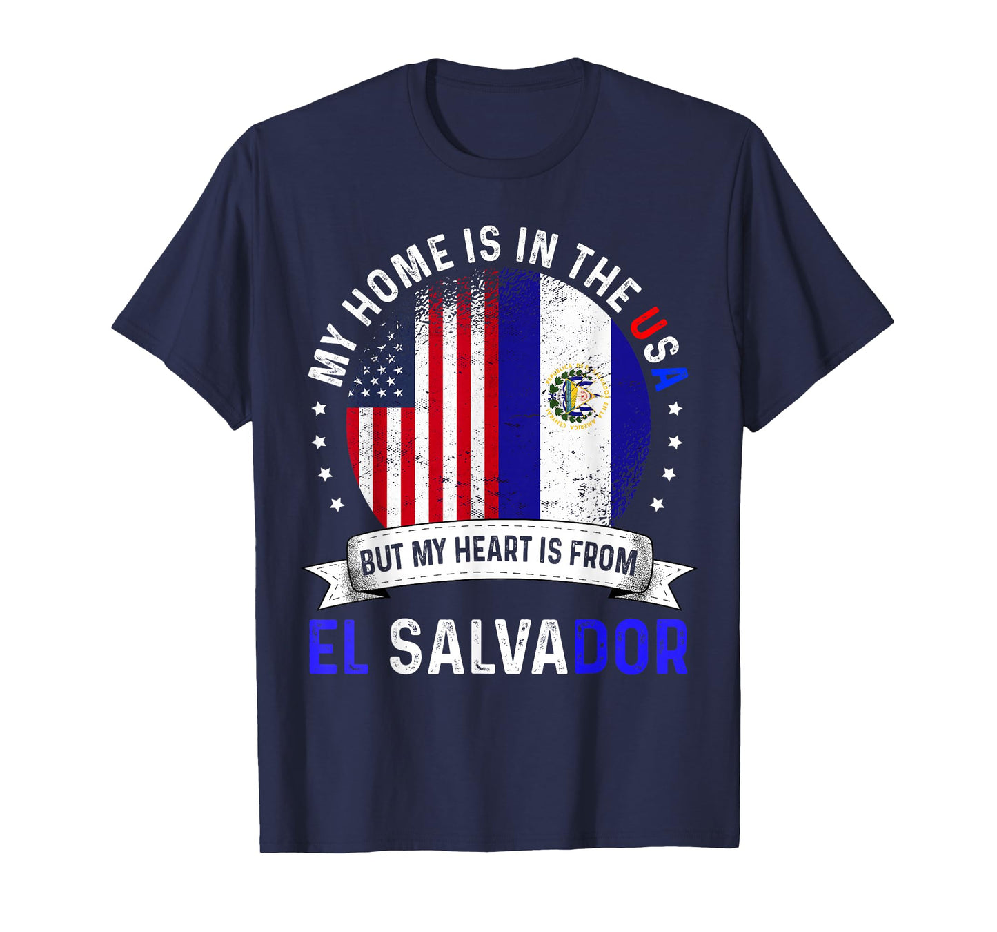 Salvadoran American Patriot Heart is from El Salvador Flag T-Shirt