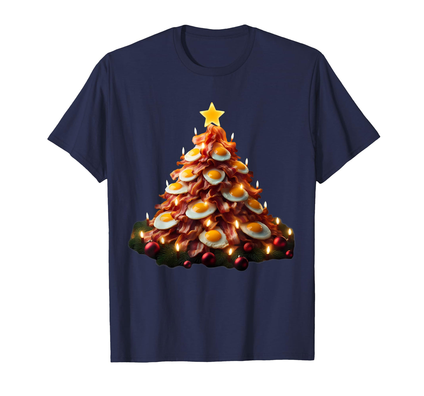 Bacon Christmas Tree With Eggs Carnivore Keto Meat Lover Fun T-Shirt