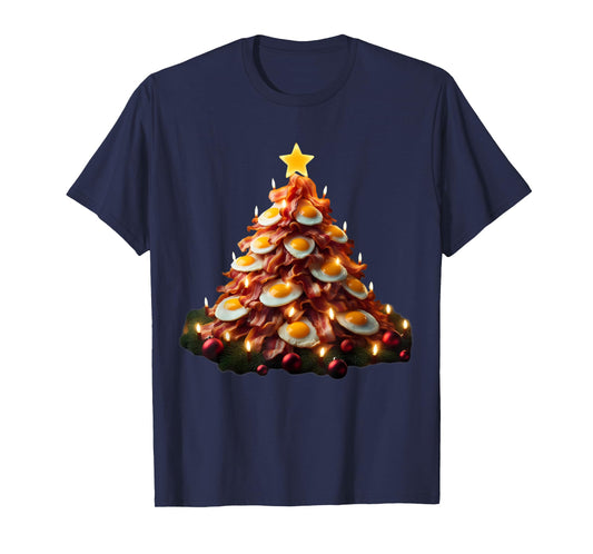Bacon Christmas Tree With Eggs Carnivore Keto Meat Lover Fun T-Shirt