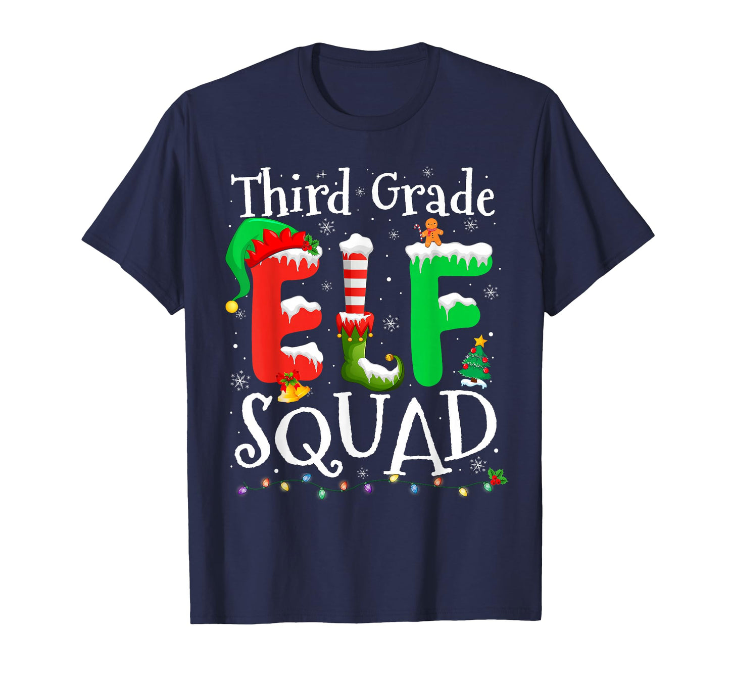 3rd Grade Elf Squad Xmas Funny Christmas Third Grade Elf T-Shirt
