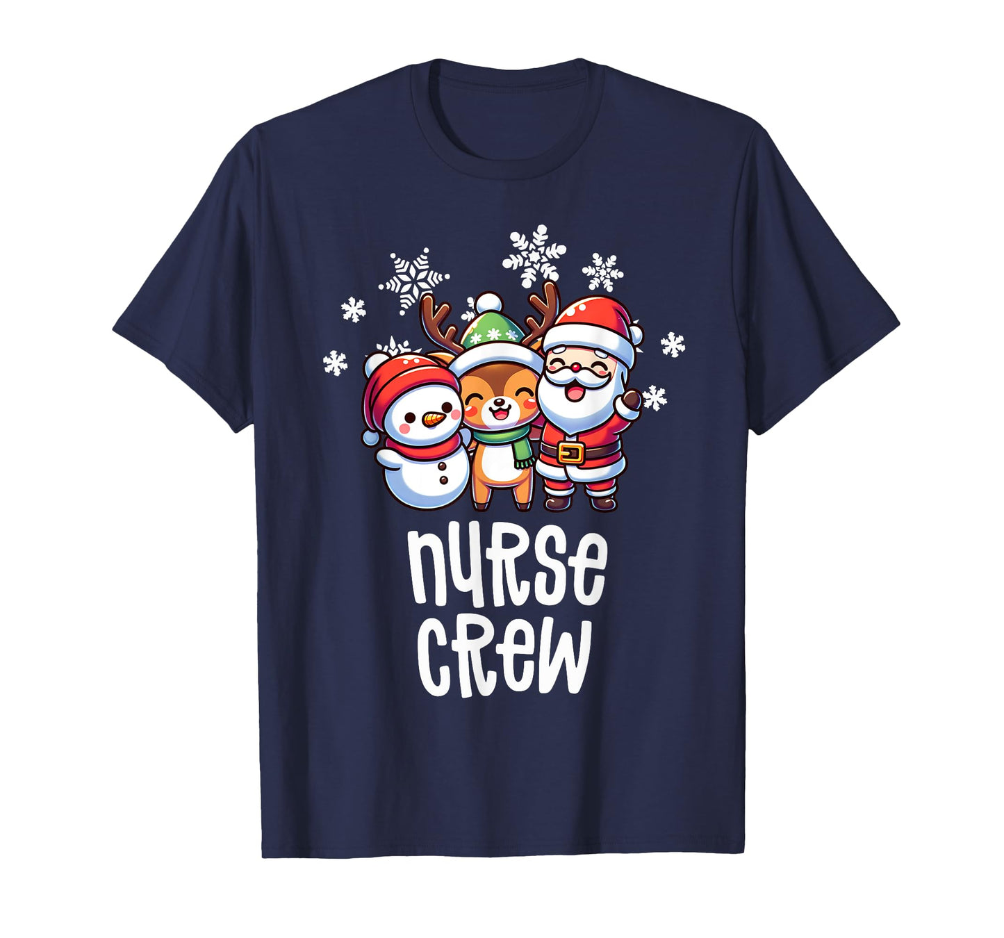 Christmas Nurse Crew Santa Snowman Holiday RN NICU PICU T-Shirt