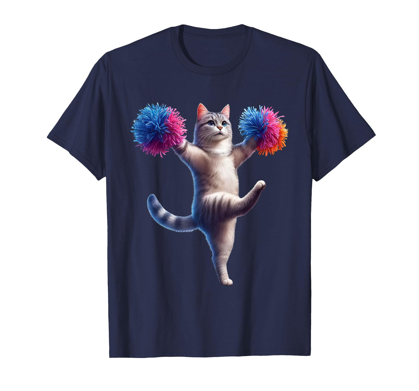 Cat Cheerleading Cheerleader Kitten Lover T-Shirt