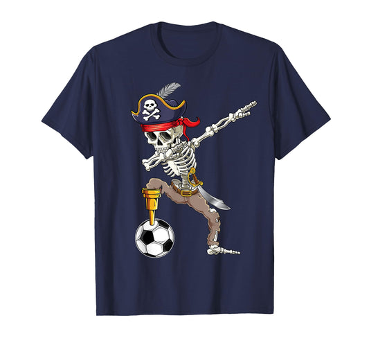 Dab Skeleton | Dabbing Skeleton Futbol Pirate Soccer Gifts T-Shirt