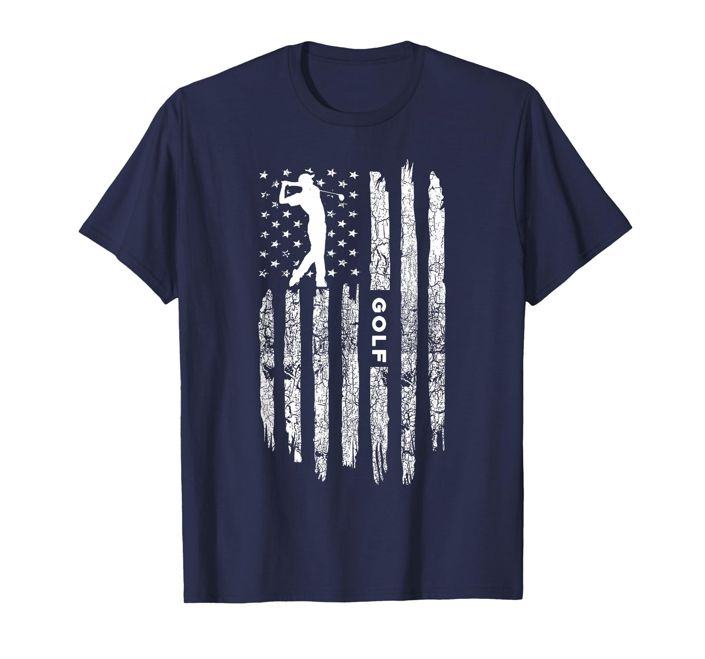 American Flag Golf Clothing - Golfer Vintage Golf T-Shirt Small