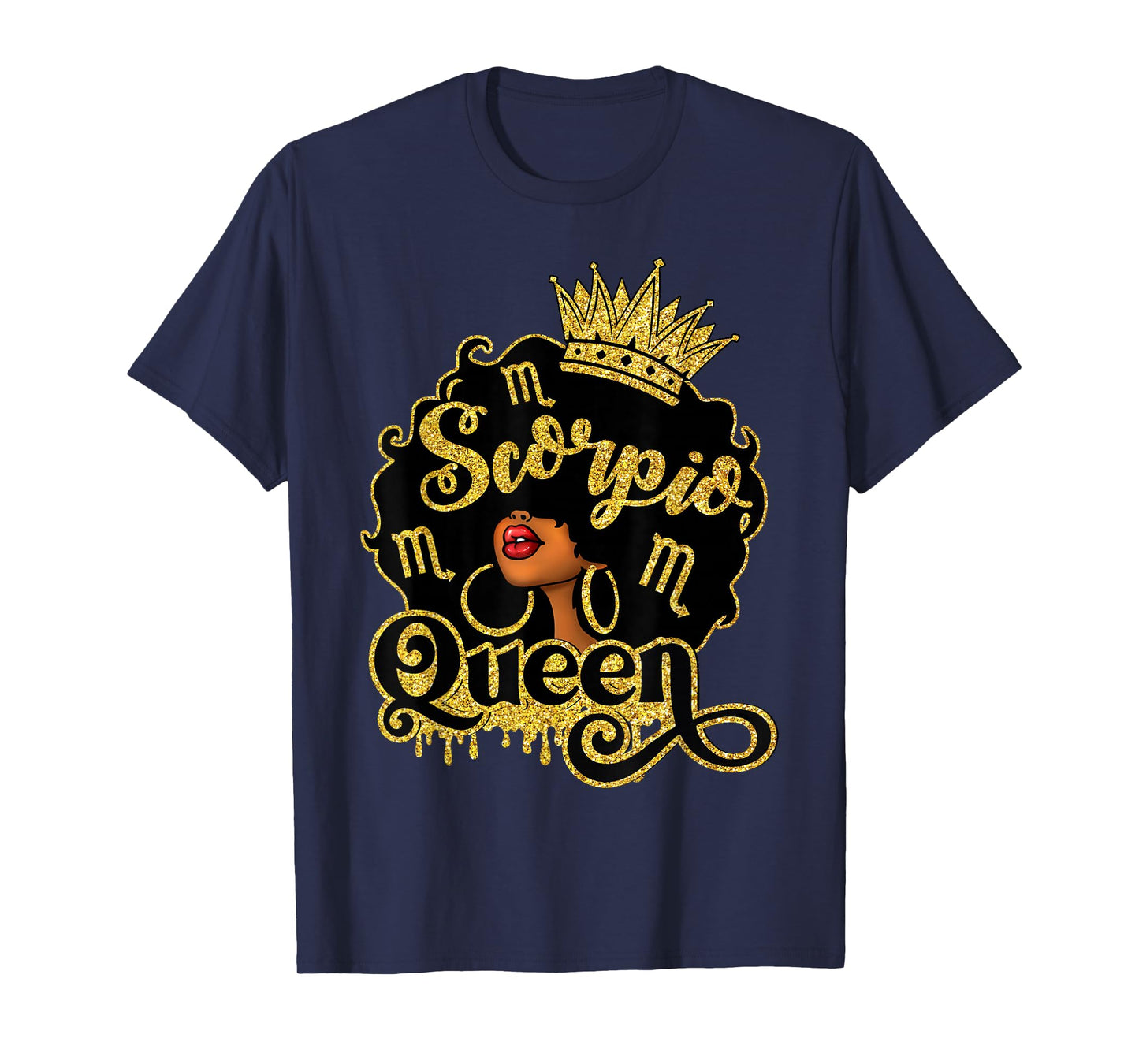 Scorpio Queen Black Women Zodiac Birthday Afro Queen T-Shirt