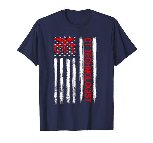 CT Scan Technologist American Flag Patriotic Radiology Gift T-Shirt