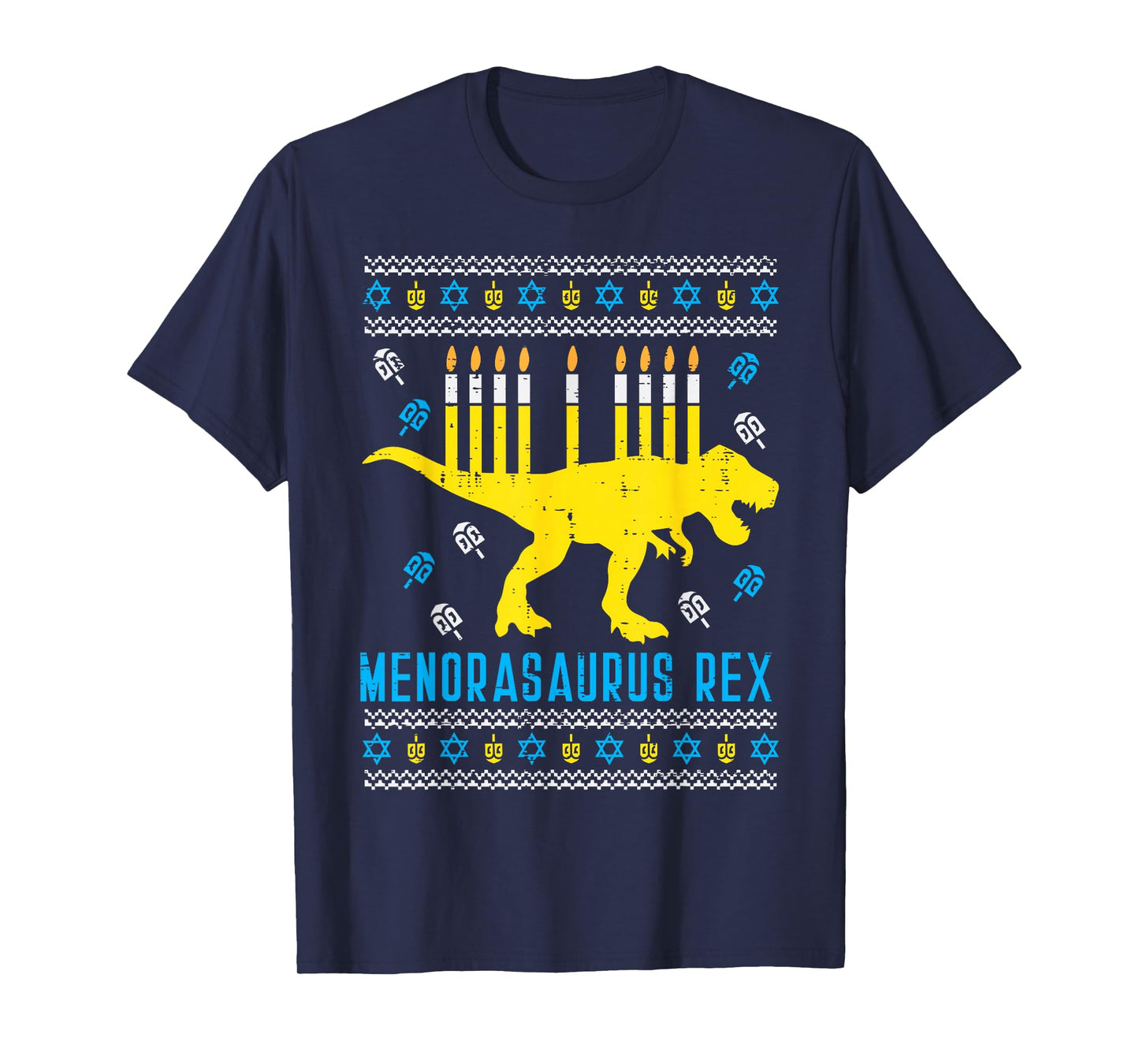 Menorasaurus Rex Trex Menorah Ugly Hanukkah Chanukkah Gift T-Shirt