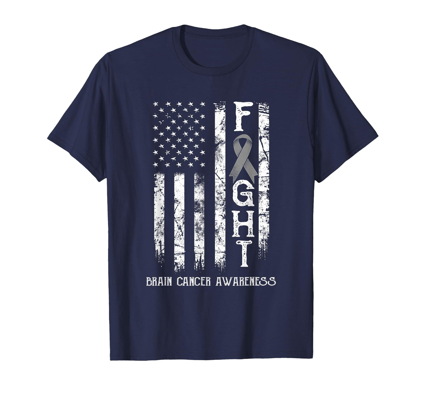 Brain Cancer Warrior US Flag T-Shirt