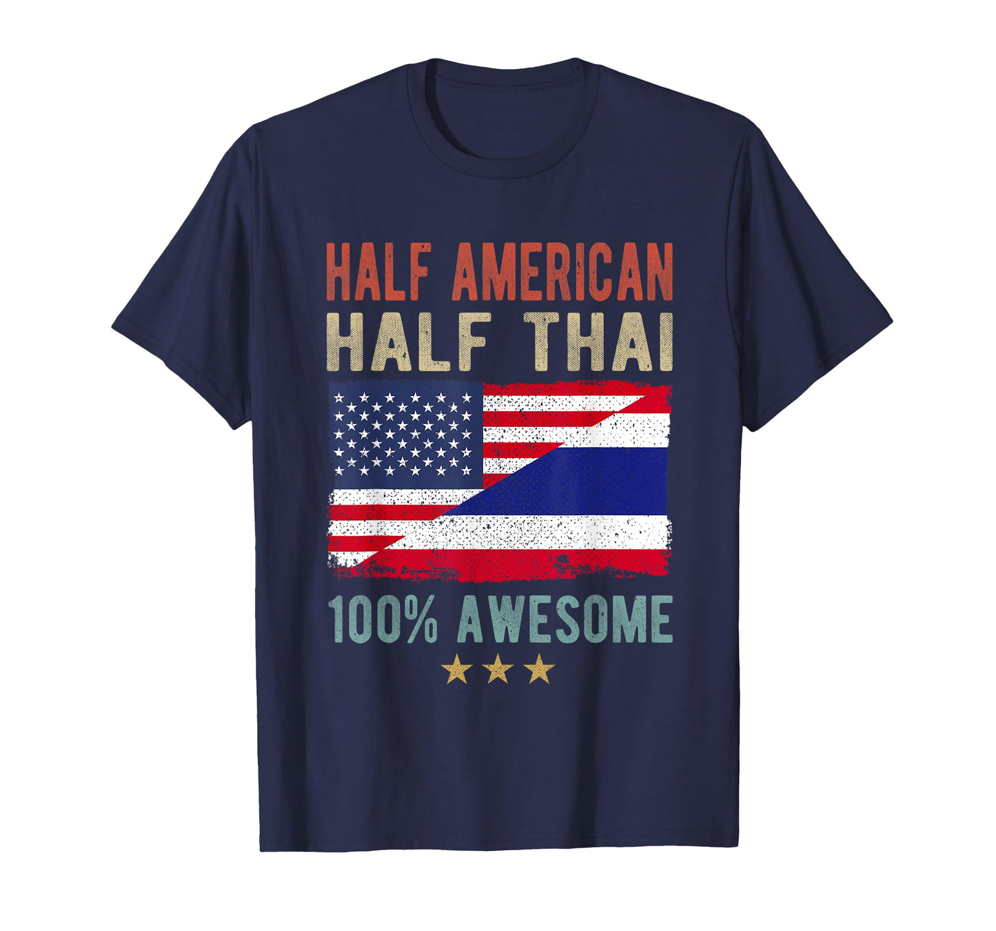 USA Thailand Flag Half American Half Thai T-Shirt