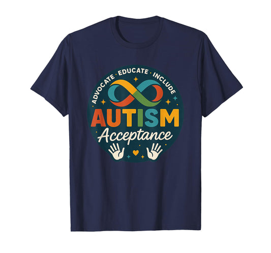 Autism Acceptance Neurodiversity Rainbow Infinity Symbol T-Shirt
