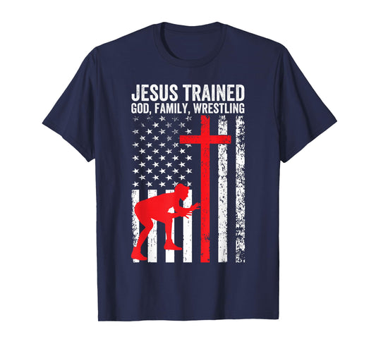 Jesus Trained, Christian Wrestler, Wrestling T-Shirt