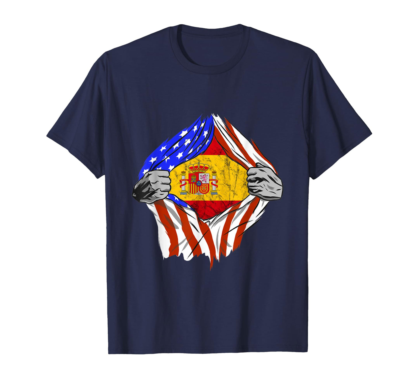 Spain America USA Chest Spanish Flag Espana Spanish Roots T-Shirt
