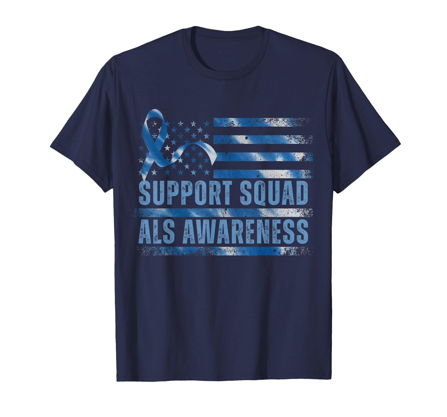 Support ALS Awareness Month USA American Flag Men Dad T-Shirt