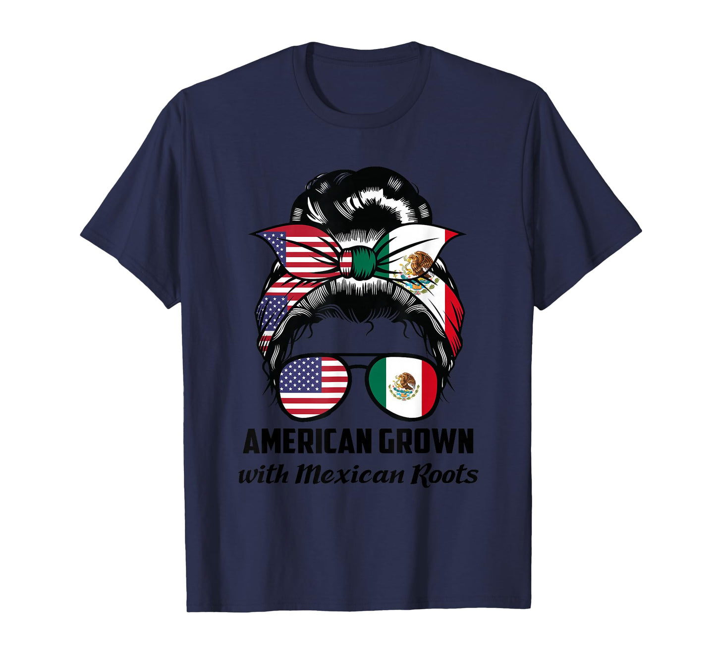 American Grown with Mexican Roots Mexican T-Shirt Small