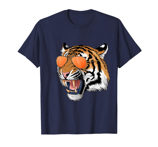 Cool Growling Bengal Tiger with Sunglasses T-Shirt