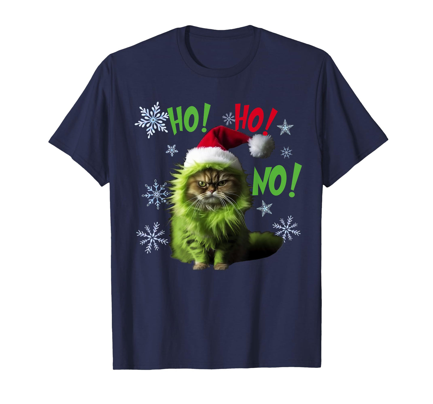 Ho Ho No - Funny Bad Cat Christmas T-Shirt