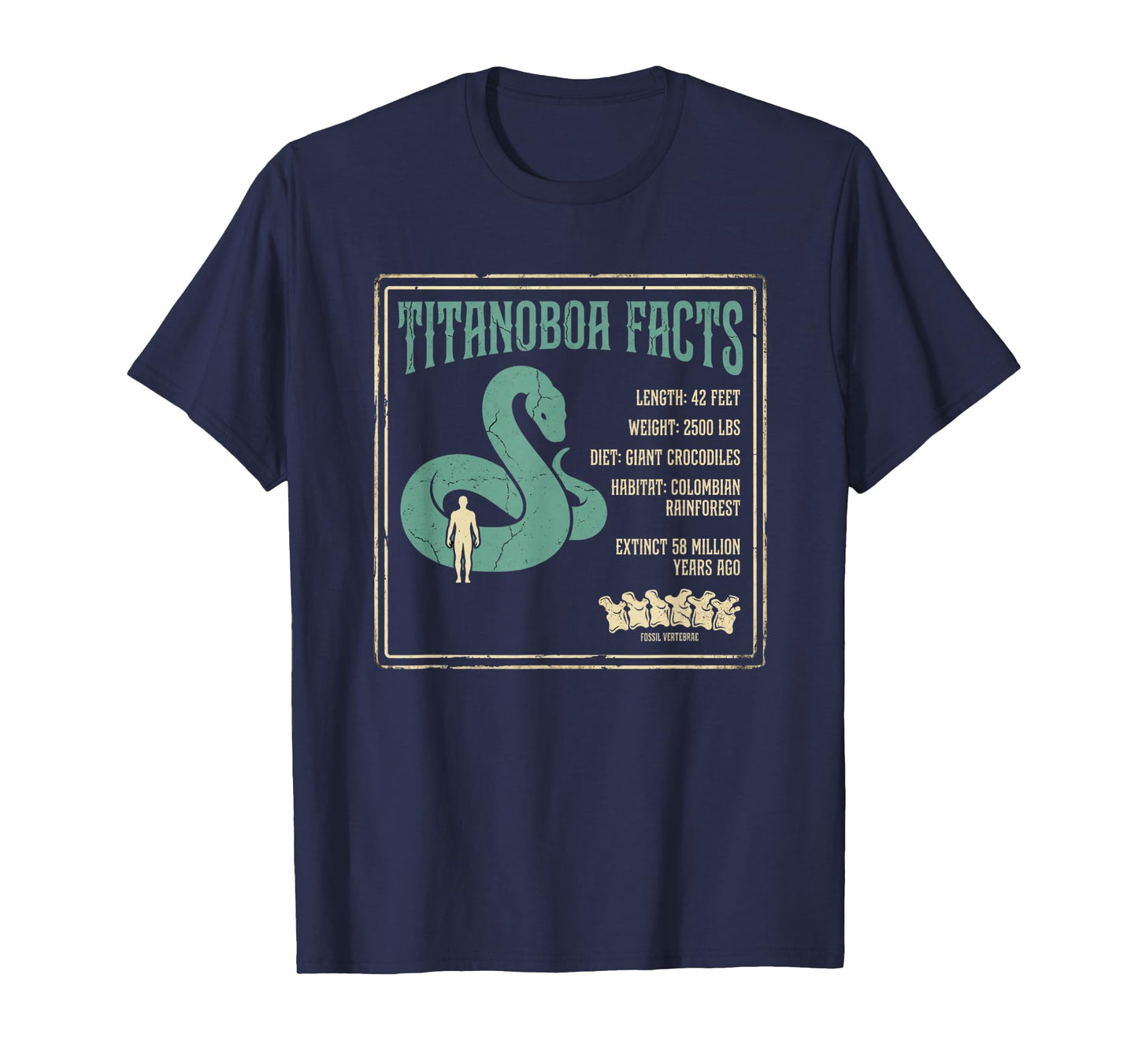 Titanoboa Facts Prehistoric Snake Fossil T-Shirt